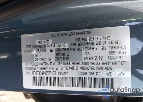 2022 Mazda Cx-5 Preferred from USA, damaged, VIN JM3KFBCM8N0572174